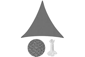 Sekey Sonnensegel 5x5x5m, Sonnenschutz, Dreieckig HDPE-Kunststoff, Winddicht Wasserdurchlässig UV-beständig Atmungsaktiv Reißfest, für Balkon Garten, mit Ösen und Befestigungsseile, Anthrazit