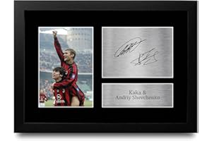 HWC Trading FR A4 Kaka & Andriy Shevchenko A C Milan Regali Stampati Autografo Firmato Foto Per Gli Appassionati Di Calcio E Sostenitori - A4 Framed, per Ufficio
