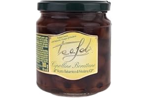 ‎ANTICO PASTIFICIO TEALDI Tealdi Feinkost Borettane Onions, Pickled Onions, in Aceto Balsamic di Modena Vinegar Pickled in Glass, Italian Delicatessen 300 g