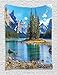 Produktbild daawqee Lakehouse Scenery of Spirit Island on Maligne Lake Canada in a Summer Time Covered with Mountains Image Bedroom Living Room Dorm Wall Hanging Tapestry Blue Green Unique Home Decor