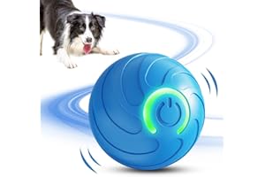 KQLHLHDYZ Jouets pour chiot, balles interactives pour chien, balles interactives pour chat, balles à déplacement automatique, jouet à rouler automatique à 360°, balle à rouler pour chien avec lumière