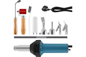 TRY-YEAN Professional 1600 W Hot Air Gun Plastic Welding Machine Heat Gun for Vinyl PE PVC Welding Machine with Quick Soldering Nozzles, Plastic Rod, Roller and Two Additional Accessories
