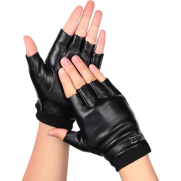 GSG SINCE 1998 Vingerloze leren dameshandschoenen - ongevoerd en ademend ontwerp met halve vingers - zachte, lichte, stijlvolle handschoenen voor autorijden, fietsen en outdoor, groen, medium