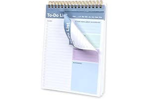 Agoer To Do List Bloc Notes DIN A5,180 Pages Non-Datées Bloc Planification Tricolore,Facile à Arracher Daily Planner Carton à Fond dur Journalier Carnet Quotidien Organiseur pour Listes Planning