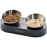 PETKIT CYBERTAIL Stainless Steel Elevated and Sloped Bowl, No-Spill Non-Slip Feeding Bowl for Cats and Small Dogs