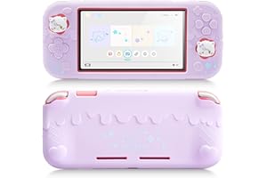 GeekShare Silicone Protective Shell Compatible with Switch Lite, Sweet Soft Ice Cream Cover Case for Switch Lite with 2 Thumb Grip Caps - Purple Mikko