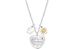 Hcvone Collana Iniziale Collana Margherita da Donne Ragazze Collana Lettera Collana Amicizia Sorelle Promemoria Regali Compleanno Motivazionali Regali Colore Argento Collana Gioielli