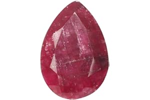 REAL GEMS Pierre précieuse naturelle rubis rouge sang africain, forme de poire facettée 40,00 ct rubis certifié pierre précieuse lâche