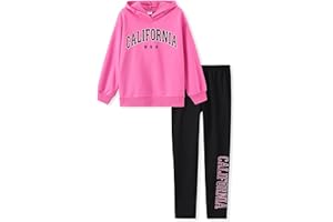 PATPAT Tuta Bambina - Felpe Ragazza + Pantaloni Tuta Bambina | Pantaloni Bambina, Abbigliamento Bambina, Tute da Ginnastica Bambini e Ragazzi, Completo di Leggings da Ragazza 5-14 anni 110-164 cm