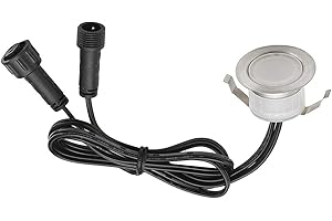 INDARUN Warm White Led Decking Lights Waterproof IP67 0.6W Ø31MM - Lighting for Terrace/Patio/Path/Wall/Garden/Decoration