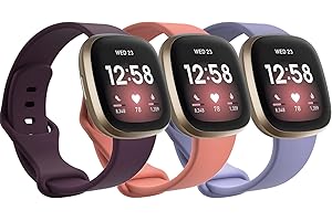 Garmcool Correa Compatible para Fitbit Versa 4/3, Sense 2 / Sense Correas,Silicona Deportivas Suaves Ajustable para Mujer Hombre, S/L