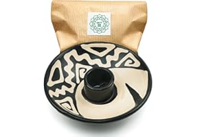 MUT22 Bruciatore di Palo Santo Artigianale, Supporto di Palo Santo, Bruciatore di Incenso in Ceramica Origine Perù (Bianco)