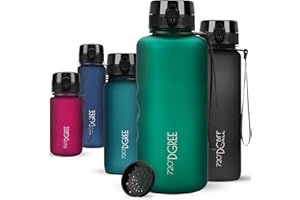 720°DGREE Bottiglia d'Acqua “uberBottle“ +Setaccio Frutta - 350ml, 500ml, 650ml, 1l, 1,5l - Tritan Senza-BPA, Prova Perdite - Il Borraccia Sportiva, Fitness, Ciclismo, Palestra, Scuola, Università