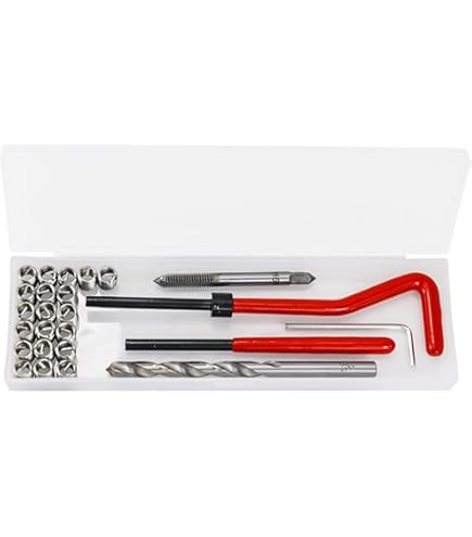 Fongmore 30 PZ In Acciaio Inox Kit di Riparazione Filetto M5x0.8mm Metrico Filo di Riparazione Inserto Kit Compatibile Strumento Mano Set Per Auto Riparazione