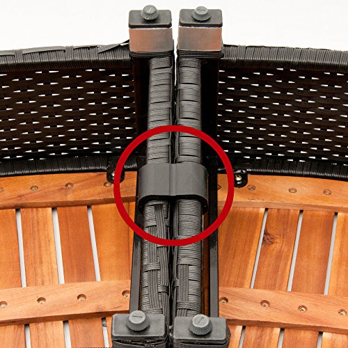 Pool Einstiegsstufe aus Polyrattan in schwarz - 6