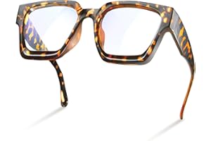 Gaoye livho Oversized up to Blue Light Blocking Glasses for Woman - Rectangle Fashion Glasses for Computer, Chic Preppy Frame