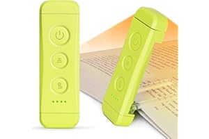 Glocusent USB Rechargeable Book Light, Eye Caring Reading Light Clip on Book, 3 kolory i 5 jasności ściemniania, przenośna i elastyczna, długotrwała do 80 godzin, idealna dla miłośników książek