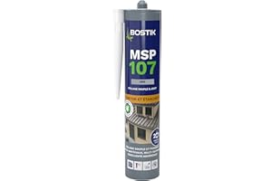 Bostik Mastic Colle de Fixation et d'Étanchéité MSP 107 – Collages Souples et Joints – Intérieur/Extérieur – Multi-Matériaux – Technologie MS Polymères – Sans Solvant ni Isocyanates – Gris – 290 ml