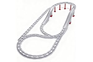 ZINUEEN 67PCS Bausteine Schienen Set, City Eisenbahn Schienen mit Gerade, Kurven, Cross Track, Kompatibel mit Marktführer, Spielzeug Geschenk für Kinder ab 2 Jahrenl