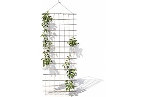 Floranica Rankhilfe Rankgitter für Kletterpflanzen Länge 150cm Breite 50cm Naturweide Ökologische Schnur und Jutesack Stütze für Rosen Kletterpflanzen Gemüse Reben