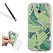 Produktbild Galaxy A3 2017 Hülle,Galaxy A3 2017 Transparent Hülle,Leeook Kreativ Schön Grün Banane Blatt Painted Entwurf Ultra Dünn Schlank Weich TPU Rubber Schutzhülle Transparent Handyhülle Crystal Clear Silikon Durchsichtig TPU Bumper Case Cover für Samsung Galaxy A3 2017 + 1 x Schwarze Eingabestift-Green Banana Leaf