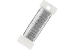 FOMGIIN Schmuck-Häkeldraht Ø 0,4 mm, 50m Silberdraht Basteldraht Silber Blumendraht Draht zum Dekorieren Basteln DIY Schmuckdraht Weich Handwerk für Blumenstrauß Stängelwickel Schmuckherstellung