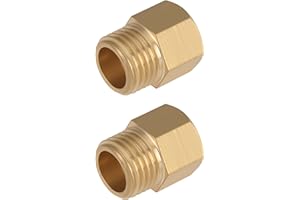 Briny River 2 Pièces Adaptateur en Laiton Femelle M12 X 1 Mm Vers Mâle BSP 1/4 pour Raccord de Conduite d'eau d'équipement Pneumatique