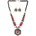 Shining Diva Fashion Latest Stylish Traditional Tibetan Pendant Necklace Jewellery Set for Women