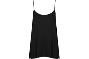WearAll Plus Size Womens Plain Strappy Sleeveless Ladies Swing Cami Vest Top - 16-22