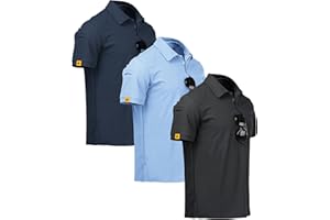 ZITY 3 Pack Polo Uomo Manica Corta Tshirt Traspirante ad Asciugatura Rapida Uomo Polo Estiva Camicia Sportiva Casual Camicia da Golf Regular Fit