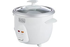 Black & Decker 350W 0.6L Rice Cooker With Removable NonStick Bowl, Steaming Tray, Water Level Indicator And A Glass Lid With Cool Touch, For Healthy Meals RC650-B5 2 Years Warranty