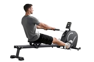 DRIPEX Rameur Pliable Appartement Freinage Magnétique 16 Niveaux de résistance Silencieux avec APP Exclusive, Rameur Magnétique Support de Tablette Assemblage Facile