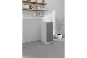 JD Greta Küchenunterschrank ohne Arbeitsplatte 30cm breit & 46,3cm tief (grau) - Küchen Unterschrank Aufbewahrung mit Türen - Küchen Vorratsschrank & Aufbewahrungsschrank - Küchenschrank