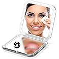 10X Silver: Omiro Folding Compact Mirror, 1X/10X Magnification 3½â€ Pocket Size Square Hand Mirror For Travel Makeup (Silver)