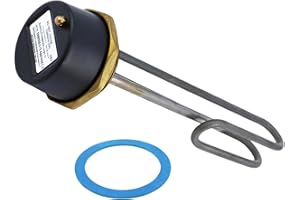 UNVENTED COMPONENTS EUROPE 11" Incoloy Immersion Heater for Copper and Stainless Steel Cylinders, 2.1/4" Boss, 3 kW, 240 V, with Thermostat and Overheat Protection (1)