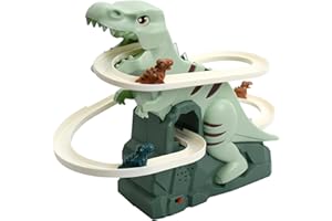HUSALSEA Dino Toy Kids Dinosaur Climbing Stairs Fun Dinosaur Toy Electric Dino Slide with Lights and Music Christmas Birthday Gift