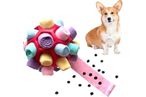 CIIVURR Schnüffelball für Hunde, Hundespielzeug Schnüffelteppich Schnüffelspielzeug für Hunde Training Tragbarer Haustier Puzzle Snuffle Ball Toys für Kleine Mitte Groß Hunde (Rosa Gelb)