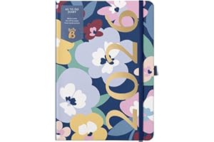BUSYB Busy B 2026 Diary - A5 Weekly Planner with To-Do Lists & Notes Pages – Work, School, Office Multicoloured Floral Journal - Week-to-View Layout, 3 Pockets & Year Planner