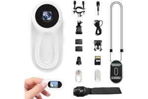 sakalaka 1080P Mini Wearable Body Camera with 32GB Card POV Action Cam Body Cam Magnetic Lanyard Thumb Hands Free Recording Sport Video Camera Portable Mount for Sport Cycling Pets Travel