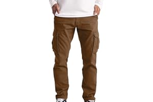 HAOLEI Pantalones Hombre Tallas Grandes,Pantalones Casuales Holgados para Hombre con Múltibolsillo Pantalon Chandal Hombre Monocolor Pantalones Cargo Hombre Informal Deporte Pantalones Cargo Hombre
