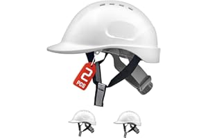 MUSTBAU Twarde czapki budowlane kask ochronny koło grzechotka regulowany twardy kapelusz 52-66 cm do rusztowań, budownictwa i handlowców EN 397