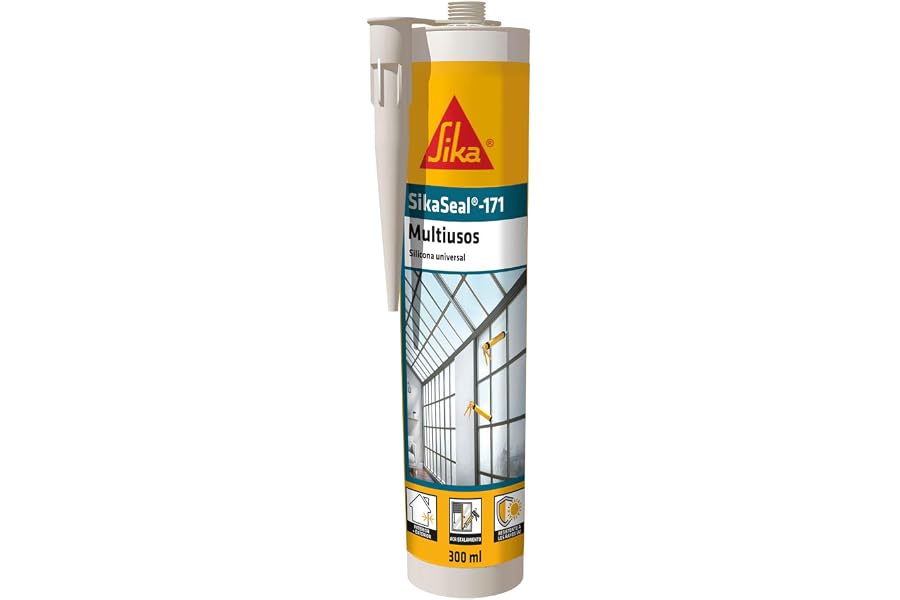 SIKA - Silicona universal - SikaSeal 171 Multiusos - Transparente - Sellador de silicona para acristalamientos - Resistente a
