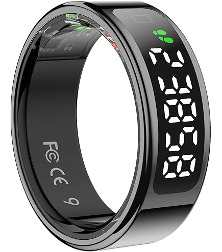 Lumthou Anello Intelligente Smart Ring Smaltato - Monitora Sonno, Frequenza Cardiaca, SpO2 - Senza Abbonamento - IP68 - Per IPhone E Android - 2