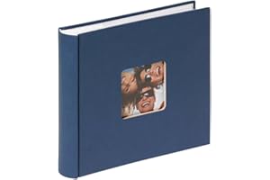 walther Design Photo Album Blue 200 Photos 10 x 15 cm Memo Album with Punched Cover, Fun ME-110-L