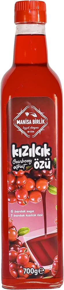 Manisa Birlik Doğal Kızılcık Özü 700 ml Konsantre x 2 Şişe