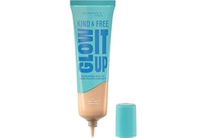 Rimmel Kind & Free, Glow It Up Moisturising Skin Tint, 010 - Rose Ivory, Healthy Glow, Blurs Imperfections, Includes Vitamin E, Aloe Vera, Pro-Vitamin B5, SPF 20, 30ml