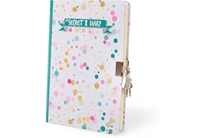 ‎I-TOTAL I-TOTAL® - Agenda secreta con candado metálico y dos llaves/Agenda secreta páginas CON PUNTOS (BUBBLES)