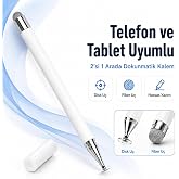 Sneezy Xiaomi Redmi Pad 2 İle Uyumlu &Ccedil;ift U&ccedil;lu Dokunmatik Kalem Disk Fiber U&ccedil;