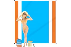 ZFYQ Coperta da Spiaggia, 200 x 210 cm Anti Sabbia Portatile Coperta da Picnic con 4 Picchetti Fixed per Picnic, Spiaggia, Viaggi, Escursionismo, Campeggio e Altro