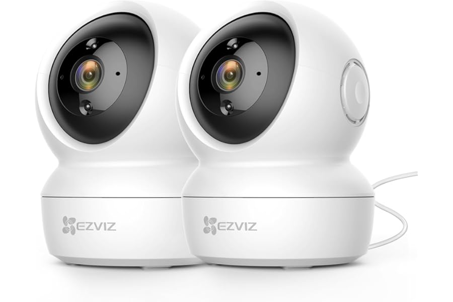 EZVIZ C6N Wi-Fi Camera Indoor 1080p Indoor Surveillance Pan/Tilt/Zoom Compatible with Alexa, 360° Rotation, Night Vision, Motion Tracking and Audio Kit 2